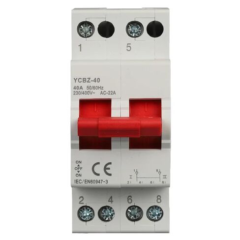 YCBZ Changeover Switch, 2P/3P 40A/63A, 50/60Hz Disconnector Switch, Mini Type Load Break Circuit Isolator for Household Residential Safety (1P YCBZ-63 63A) in Saudi Arabia