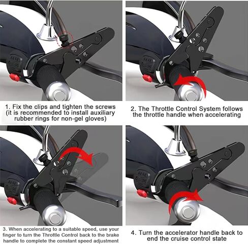 التحكم في سرعة الدراجة النارية، قفل خانق الدراجة النارية، مشبك قفل عالمي لمقبض المعصم/قبضة اليد مع حلقة من السيليكون لحماية نظام التحكم في الخانق لمعظم أي دراجة متينة (1، أسود) in Kuwait