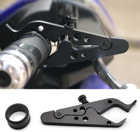 التحكم في سرعة الدراجة النارية، قفل خانق الدراجة النارية، مشبك قفل عالمي لمقبض المعصم/قبضة اليد مع حلقة من السيليكون لحماية نظام التحكم في الخانق لمعظم أي دراجة متينة (1، أسود) in Kuwait