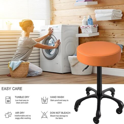 Bar Stool Cover, Waterproof Round Seat Cushion Cover, Set of 2/4/6, Stretch PU Leather Slipcovers with Nonslip Bottom for 12-15 Inch Stools in Saudi Arabia