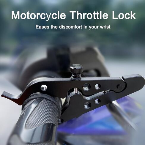 التحكم في سرعة الدراجة النارية، قفل خانق الدراجة النارية، مشبك قفل عالمي لمقبض المعصم/قبضة اليد مع حلقة من السيليكون لحماية نظام التحكم في الخانق لمعظم أي دراجة متينة (1، أسود) in Kuwait