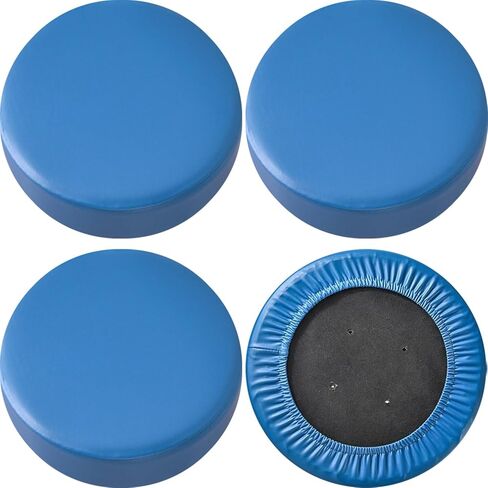 Bar Stool Cover, Waterproof Round Seat Cushion Cover, Set of 2/4/6, Stretch PU Leather Slipcovers with Nonslip Bottom for 12-15 Inch Stools in Saudi Arabia
