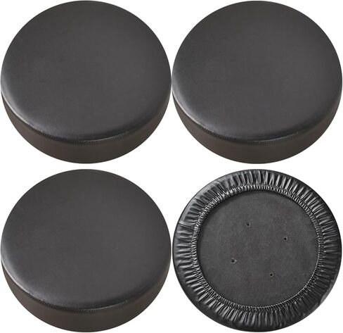 Bar Stool Cover, Waterproof Round Seat Cushion Cover, Set of 2/4/6, Stretch PU Leather Slipcovers with Nonslip Bottom for 12-15 Inch Stools in Saudi Arabia