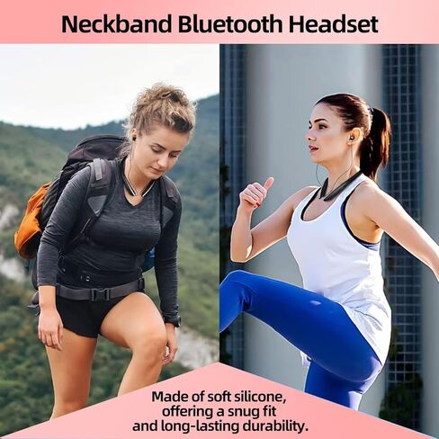 سماعات بوتوث نطاق العنق ، سماعات الرأس القابلة للسحب لسماعات الأذن اللاسلكية لضوضاء أذن الضوضاء مع ميكروفون ، IPX5 مقاومة للتعرق ، متوافق مع جهاز iPhone Android Samsung PC (ROSE) (أسود) in Kuwait