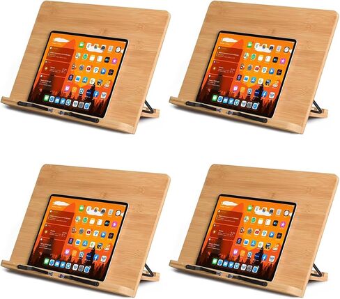 Adjustable Book Stand, Stable and Lightweight Wooden Textbook Holder Stand, Bible/Recipe/Pad/Reading/Cooking Book Tray in Saudi Arabia