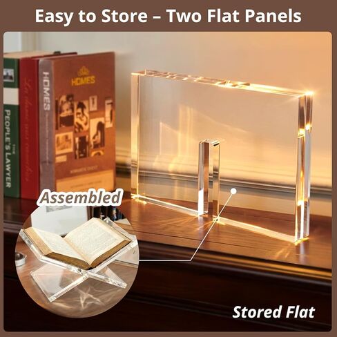 حامل كتب أكريليك مقاس 12 × 8 × 6، حامل كتب شفاف بسمك 8 مم وحامل عرض لكتب الطبخ والأناجيل والكتب الفنية وكتب الوصفات وألبومات الصور والقراءة المكتبية وديكور طاولة القهوة in Kuwait