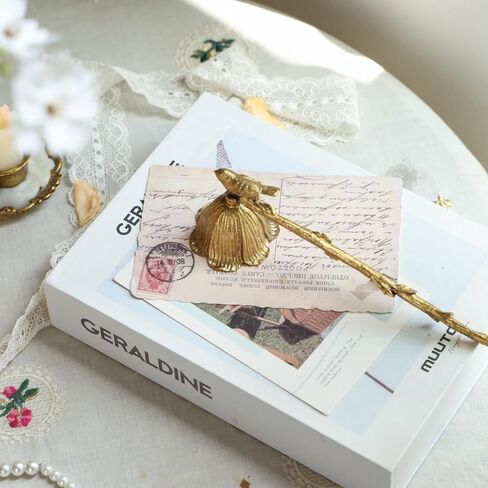 NIKKY HOME Gold Floral Candle Snuffer with Long Handle, Vintage Elegant Candle Extinguisher with Bird, Decorative Metal Wick Flame Snuffer Candle Accessory in Saudi Arabia