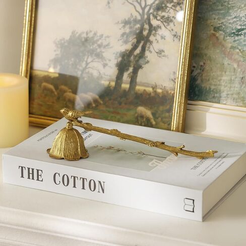 NIKKY HOME Gold Floral Candle Snuffer with Long Handle, Vintage Elegant Candle Extinguisher with Bird, Decorative Metal Wick Flame Snuffer Candle Accessory in Saudi Arabia