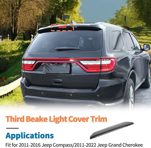 JeCar غطاء خفيف للفرامل الثالث المدخن من أجل 2011-2022 Jeep Grand Cherokee/2011-2016 Jeep Compass - غطاء خفيف للفرامل الثالثة عالي التركيب ملحقات الديكور in Saudi Arabia