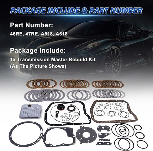 46RE 47RE A518 A618 Transmission Master Rebuild Kit Compatible with 1998-2002 Dakota Durango 1500 2500 3500 Replace OE 46RE 47RE A518 A618 in Kuwait