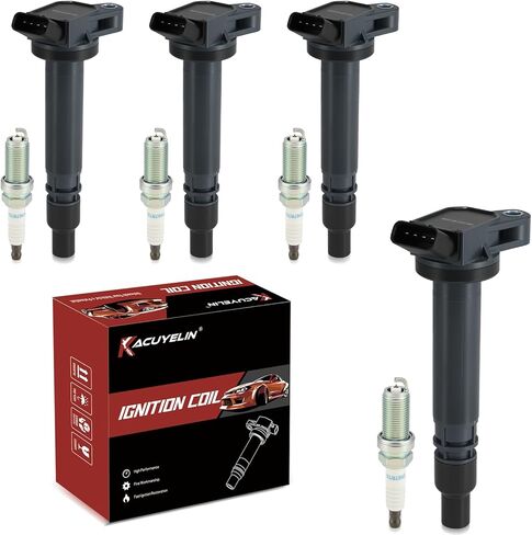 UF487 Ignition Coil Pack and Iridium Spark Plugs Set of 4 Compatible with 2009 2010 2011 2012 2013 2014 2015 2016 2017 Toyota RAV4 Camry 2.5L Highlander Venza Lexus ES300h 2.5 L 2.7L L4 UF507 in Saudi Arabia