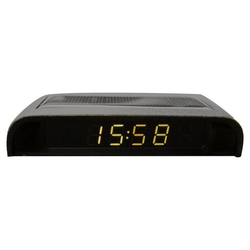 Car Auto Digital Dashboard Clock Small Clocks Solar Powered Stick-On Luminous Time Clock with Temperature LCD Screen Display for Car Interior(Warm Light) in Saudi Arabia