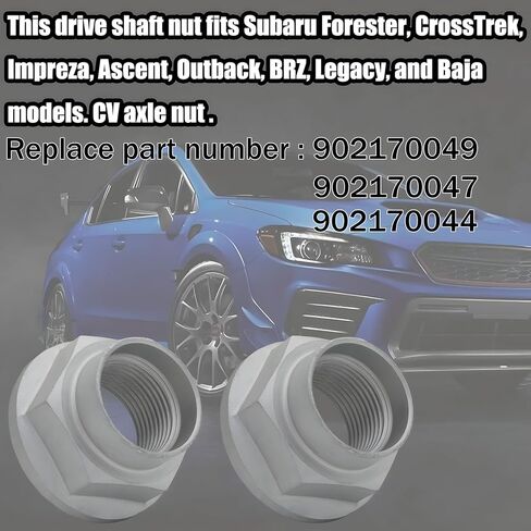 2 قطعة CV المحور الجوز نقل المحور المكسرات المغزل قفل العروة الجوز عدة متوافق مع سوبارو فورستر Crosstrek امبريزا صعود المناطق النائية BRZ ليجاسي باجا WRX STI، الجبهة الخلفية المحور المحور الجوز استبدال 902170049 in Kuwait