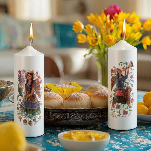 Lyrow 2 Pcs Nowruz Traditional Candles Nowruz Farsi Themed Design Candle for Mahi Haftseen Persian New Year Table Decoration(Golden Fish) in Saudi Arabia