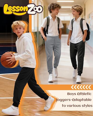 عبوة من 3 سراويل رياضية للأولاد للركض والركض برباط للمراهقين، سراويل رياضية للشباب مع جيوب in Kuwait