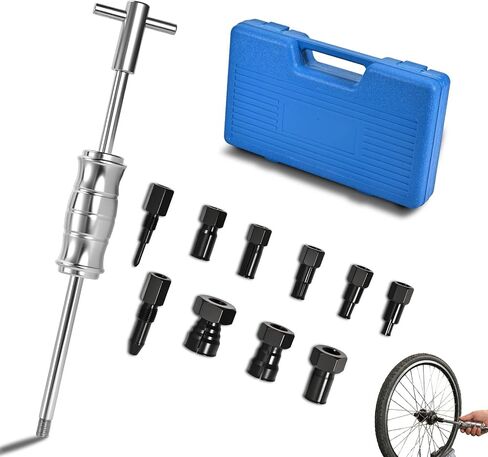 12PCS Blind Hole Bearing Puller Set with Slide Hammer, High Strength Internal Extractor Kit with Expandable Collets 8-32MM, Insert Bearing Remover Tool for ATV, Motorcycle, Bike & Auto Wheels in Saudi Arabia