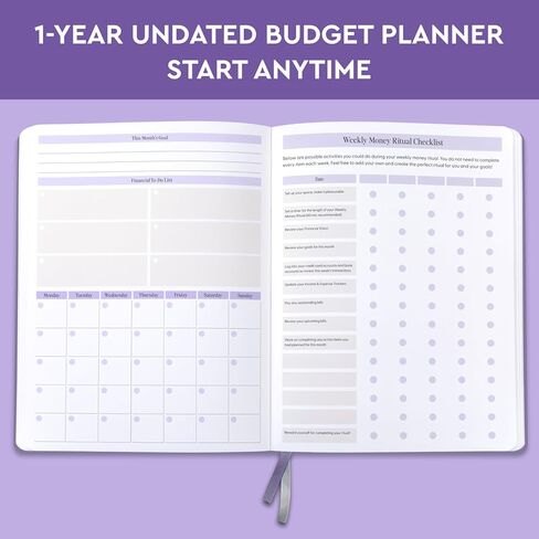 مخطط الميزانية Dow Janes Planner Panda Planner 2026 مخطط مالي - مخطط الميزانية الشهرية ومتتبع دفع الفواتير، دفتر تعقب النفقات، كتاب الميزانية، 8.5 × 11 غلاف ناعم أرجواني 120 جرامًا للمتر المربع in Kuwait