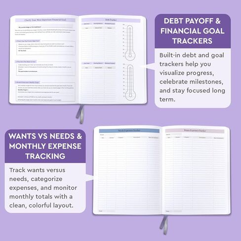 مخطط الميزانية Dow Janes Planner Panda Planner 2026 مخطط مالي - مخطط الميزانية الشهرية ومتتبع دفع الفواتير، دفتر تعقب النفقات، كتاب الميزانية، 8.5 × 11 غلاف ناعم أرجواني 120 جرامًا للمتر المربع in Kuwait