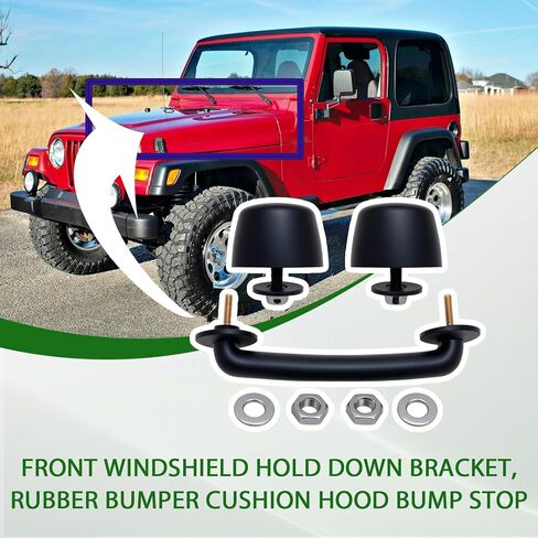 دعامة تثبيت للزجاج الأمامي، غطاء وسادة مطاطي ممتص للصدمات متوافق مع Jeep Wrangler JK 1997-2018 TJ 1997-2006 استبدل KJ71051BK 55176422 in Saudi Arabia