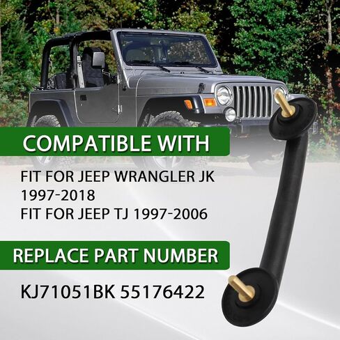 دعامة تثبيت للزجاج الأمامي، غطاء وسادة مطاطي ممتص للصدمات متوافق مع Jeep Wrangler JK 1997-2018 TJ 1997-2006 استبدل KJ71051BK 55176422 in Saudi Arabia