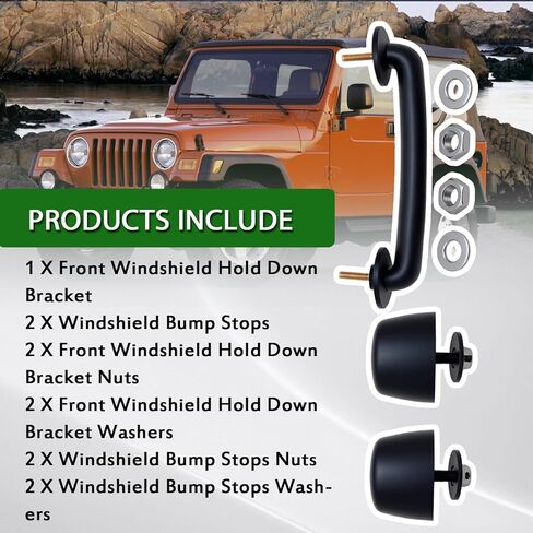 دعامة تثبيت للزجاج الأمامي، غطاء وسادة مطاطي ممتص للصدمات متوافق مع Jeep Wrangler JK 1997-2018 TJ 1997-2006 استبدل KJ71051BK 55176422 in Saudi Arabia