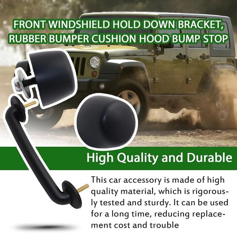 دعامة تثبيت للزجاج الأمامي، غطاء وسادة مطاطي ممتص للصدمات متوافق مع Jeep Wrangler JK 1997-2018 TJ 1997-2006 استبدل KJ71051BK 55176422 in Saudi Arabia