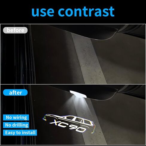 XC90 XC60 Car Door Lights Logo Ghost Shadow Welcome Puddle Projection Light Compatible for XC90 XC60 Accessories (XC90-1) in Saudi Arabia