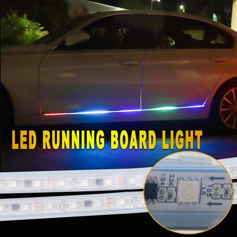 شريط إضاءة RGB للوحة الجري 71 بوصة للتحكم في تطبيق الهاتف الذكي، كابينة طاقم ممتدة 2 قطعة، 108 قطعة شريط أضواء LED للشاحنة لشاحنات الالتقاط، سيارات الدفع الرباعي، شاحنة العمل (OPL-APP-1.8M) in Kuwait