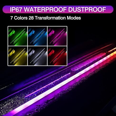 Led Door Sills for Car Magnetic, Personalized Custom Text Logo Car Door Lights, 7 Colors/28 Modes Auto-Sensing Led car Door Sill Lights, Wireless Car Pedal Lights in Saudi Arabia