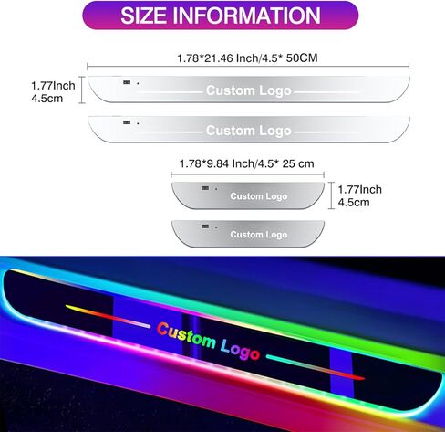 Led Door Sills for Car Magnetic, Personalized Custom Text Logo Car Door Lights, 7 Colors/28 Modes Auto-Sensing Led car Door Sill Lights, Wireless Car Pedal Lights in Saudi Arabia