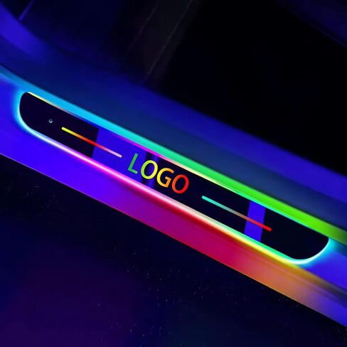 Led Door Sills for Car Magnetic, Personalized Custom Text Logo Car Door Lights, 7 Colors/28 Modes Auto-Sensing Led car Door Sill Lights, Wireless Car Pedal Lights in Saudi Arabia