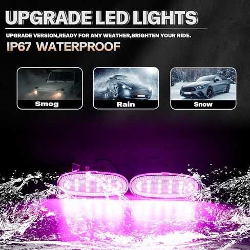 LED Door Panel Courtesy Light for 2002-2009 Dodge Ram 1500 2500 3500 4500 5500 Durango Chrysler Aspen Pink Purple Interior Car Door Welcome Lamp 2PCS Clear Lens 05179299AA in Saudi Arabia