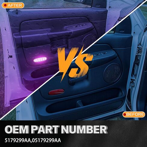 LED Door Panel Courtesy Light for 2002-2009 Dodge Ram 1500 2500 3500 4500 5500 Durango Chrysler Aspen Pink Purple Interior Car Door Welcome Lamp 2PCS Clear Lens 05179299AA in Saudi Arabia