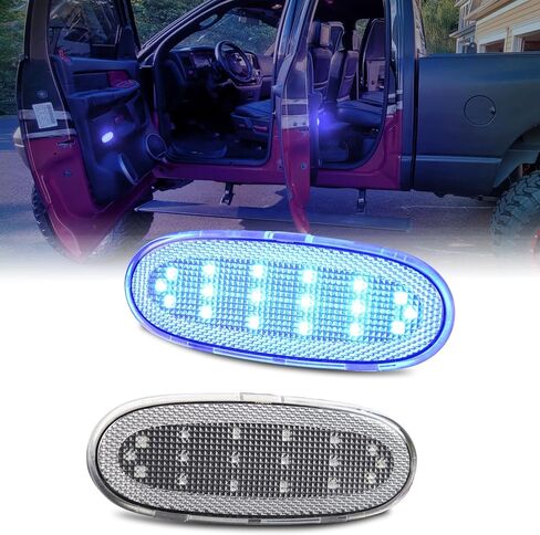 LED Door Panel Courtesy Light for 2002-2009 Dodge Ram 1500 2500 3500 4500 5500 Durango Chrysler Aspen Pink Purple Interior Car Door Welcome Lamp 2PCS Clear Lens 05179299AA in Saudi Arabia