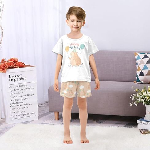 Capybara Strawberry Pajamas Sets Cute Summer Shorts Set for Nightwears in Saudi Arabia