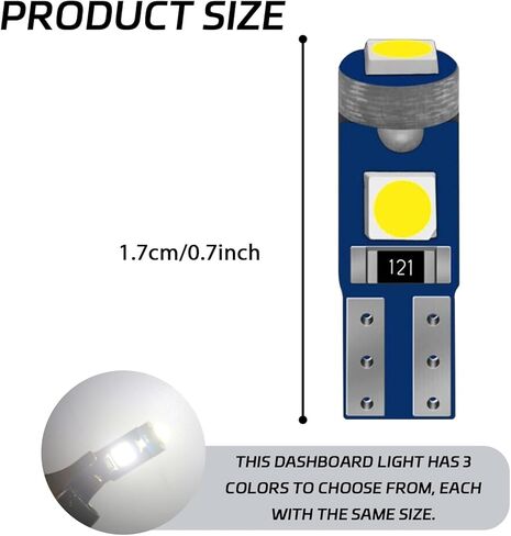 20PCS T5 LED Bulbs 74 Dash Light Bulbs 2721 74 T5 37 Wedge LED Bulb with PC74 PC37 Twist Lock Socket Dashboard Lights Instrument Cluster Indicator Digital Dash Cluster Super Bright Interior Lamp in Saudi Arabia