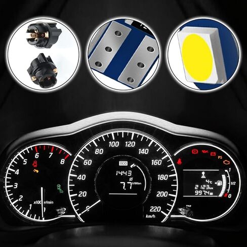 20PCS T5 LED Bulbs 74 Dash Light Bulbs 2721 74 T5 37 Wedge LED Bulb with PC74 PC37 Twist Lock Socket Dashboard Lights Instrument Cluster Indicator Digital Dash Cluster Super Bright Interior Lamp in Saudi Arabia