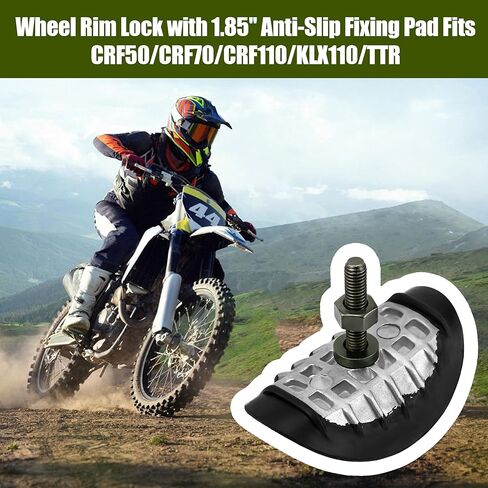 1.85'' Rim Lock Wheel Clamp Replacement for CRF50 CRF70 CRF110 KLX110 TTR Pit Dirt Bike, Rear Dirtbike Tire Inner Tube Lock with Rubber Liners, Secure Grip Safe Bolt for Motocross Off-Road Motorcycle in Saudi Arabia