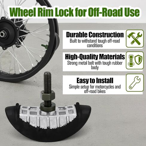 1.85'' Rim Lock Wheel Clamp Replacement for CRF50 CRF70 CRF110 KLX110 TTR Pit Dirt Bike, Rear Dirtbike Tire Inner Tube Lock with Rubber Liners, Secure Grip Safe Bolt for Motocross Off-Road Motorcycle in Saudi Arabia
