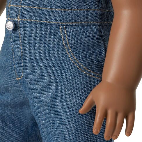 American Girl Truly Me, 18-inch Doll Clothes, Western Flowers Denim Jumpsuit, with Cowboy Boots, Ages 6+ in Saudi Arabia