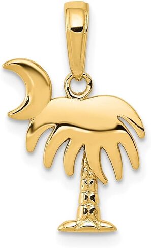 FJC Finejewelers 10 kt Yellow Gold Charleston Palm Tree with Moon Charm 17 x 12 mm in Saudi Arabia