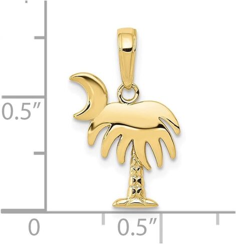 FJC Finejewelers 10 kt Yellow Gold Charleston Palm Tree with Moon Charm 17 x 12 mm in Saudi Arabia