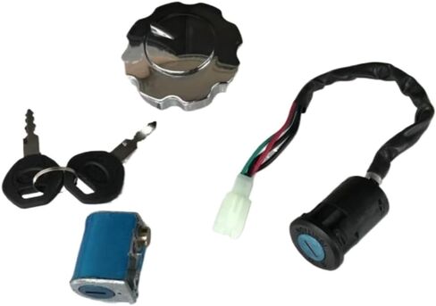 Motorcycle Ignition Switch Fuel Gas Cap Helmet Seat Lock Key Set Compatible with CG125 ZJ125 CG150 CG 125 150(Master Lock) in Saudi Arabia