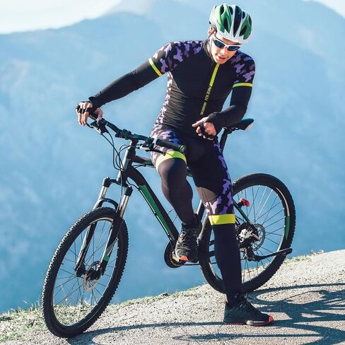 طقم جيرسي لركوب الدراجات للرجال - قميص عاكس للضوء سريع الجفاف لركوب الدراجات وسروال طويل مبطن ثلاثي الأبعاد لركوب الدراجات وأكمام طويلة أرجواني in Kuwait