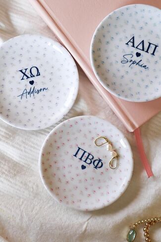Personalized Sorority Jewelry Dish, Alpha Phi, Gamma Phi, Pi Phi, ChiO, TriDelt, Kappa, Theta, KD, DG, Alpha Chi, ADPi, Zeta in Saudi Arabia