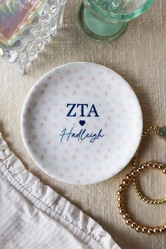 Personalized Sorority Jewelry Dish, Alpha Phi, Gamma Phi, Pi Phi, ChiO, TriDelt, Kappa, Theta, KD, DG, Alpha Chi, ADPi, Zeta in Saudi Arabia