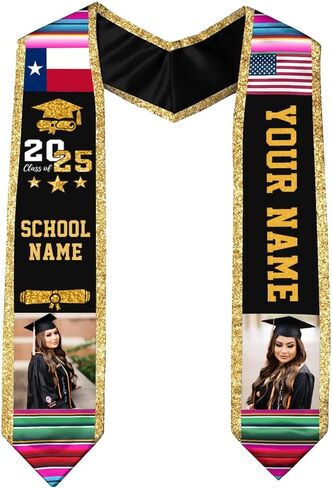 Personalized Texas Graduation Stole, Customize Country Graduation Stole, Graduation Gifts, Texas Stole in Saudi Arabia
