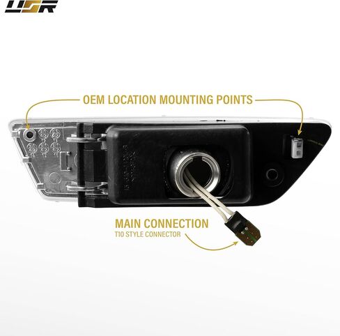USR 12-14 W218 مصباح تحديد الجانب الأمامي - زوج مصابيح وقوف السيارات (يسار + يمين) - متوافق مع فئة مرسيدس بنز CLS 2012-2014 (عدسة واضحة كريستال مع LED أبيض) - لا يناسب AMG in Kuwait