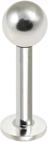 925 Sterling Silver Internally Threaded 16 Gauge Lip Labret with Ball - Tragus Bar Piercing - Labret Stud Helix - Tragus Piercing Jewelry in Saudi Arabia