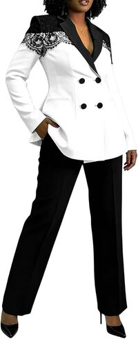 Women's 2 Piece Suit Casual Outfits Long Sleev Blazer and Pencil Pants Business Sets in Saudi Arabia